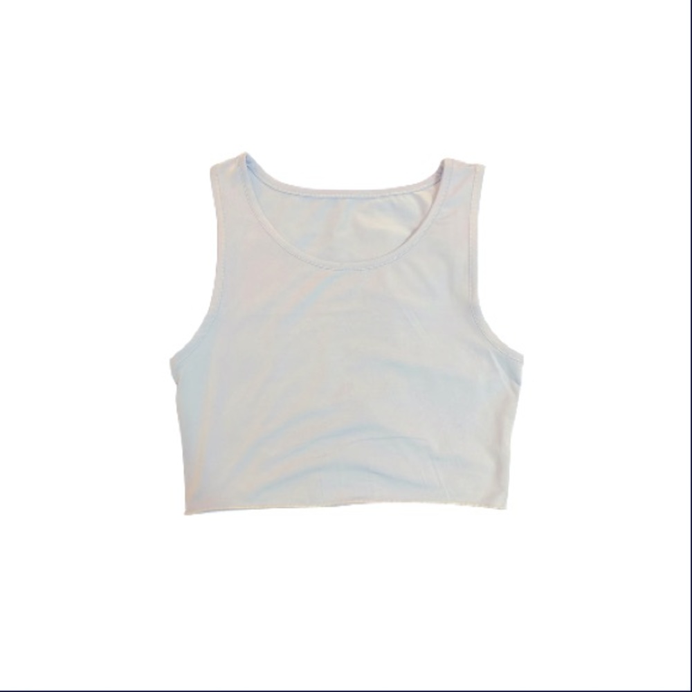 Light Blue Scoop Neck Crop Top